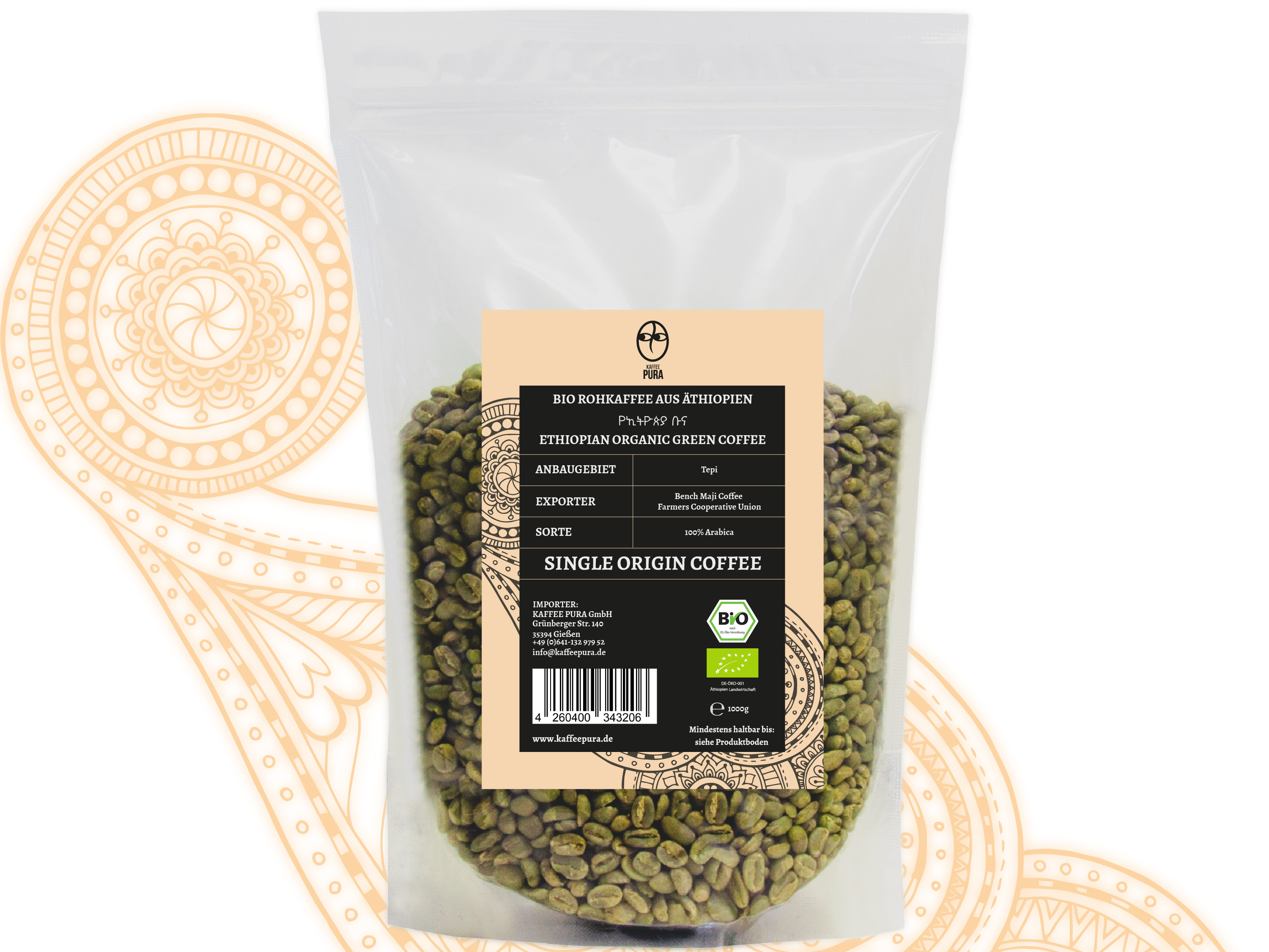 Rohkaffee Tepi BIO & fair gehandelt (Grüner Kaffee)