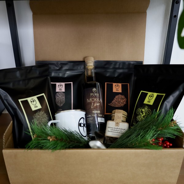 Ostern-Geschenkbox L 4x 250g Kaffee, Likör etc