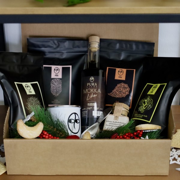 Geschenkbox L 4x 250g Kaffee, Likör etc