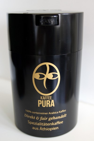 Coffeevac 500g schwarz, mit Kaffee Pura Logo